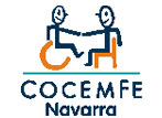 Logo COCEMFE Navarra, Federación de asociaciones de Personas con Discapacidad Física y Orgánica de Navarra.