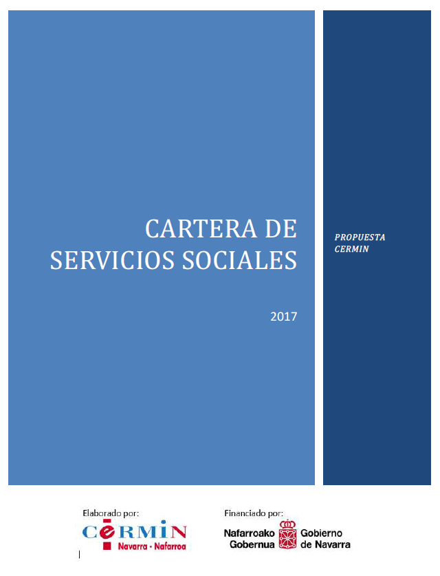 Portada documento: Cartera de Servicios Sociales. Propuesta CERMIN