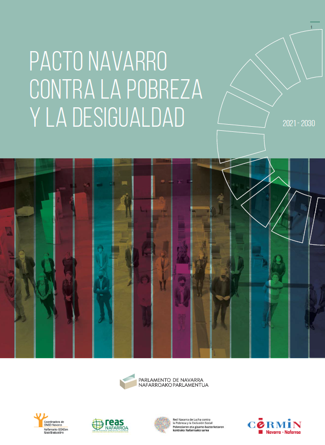Portada del documento del Pacto Navarro contra la Pobreza y la Desigualdad 2021-2030