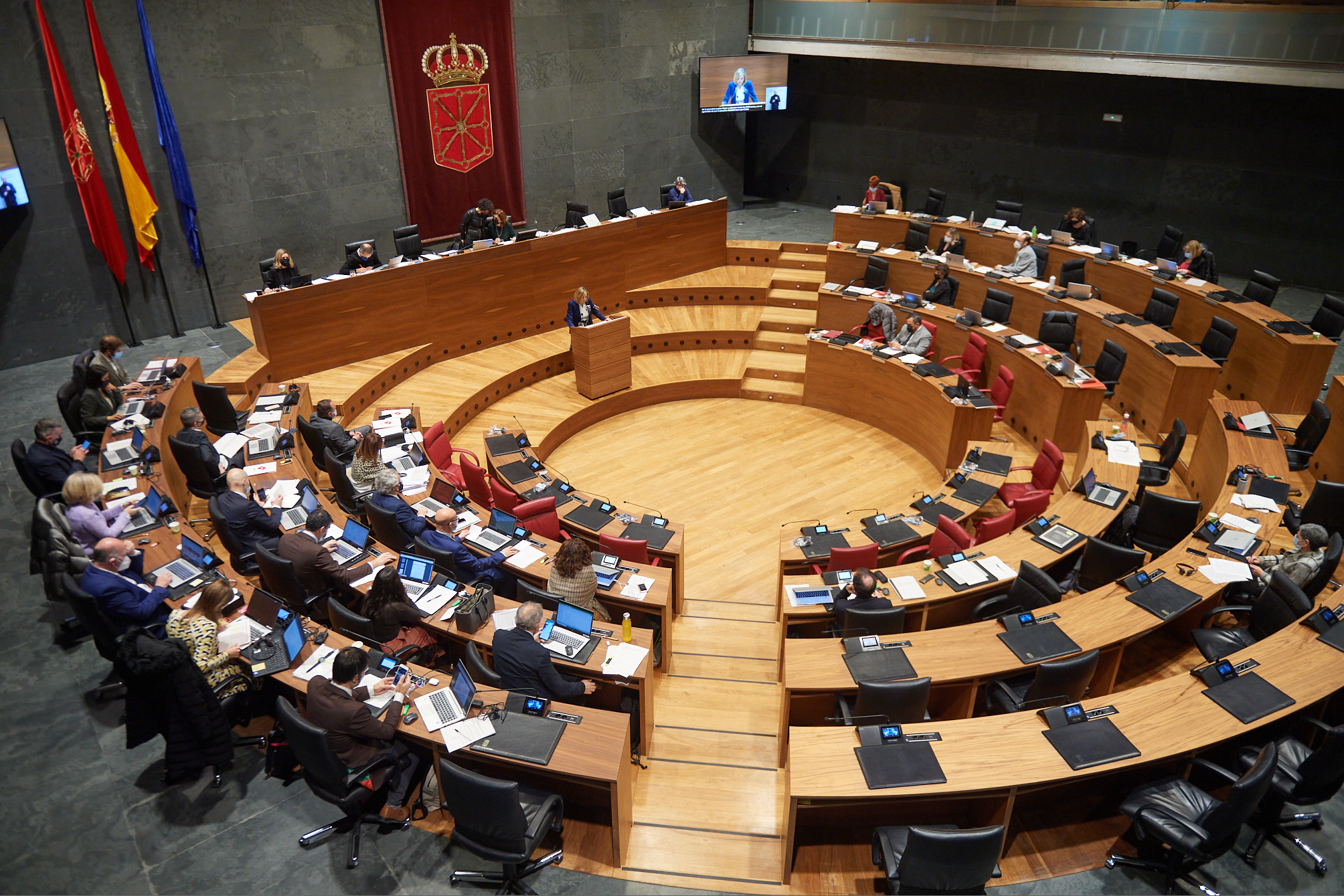 Imagen del salón de Plenos del Parlamento de Navarra durante la sesión
