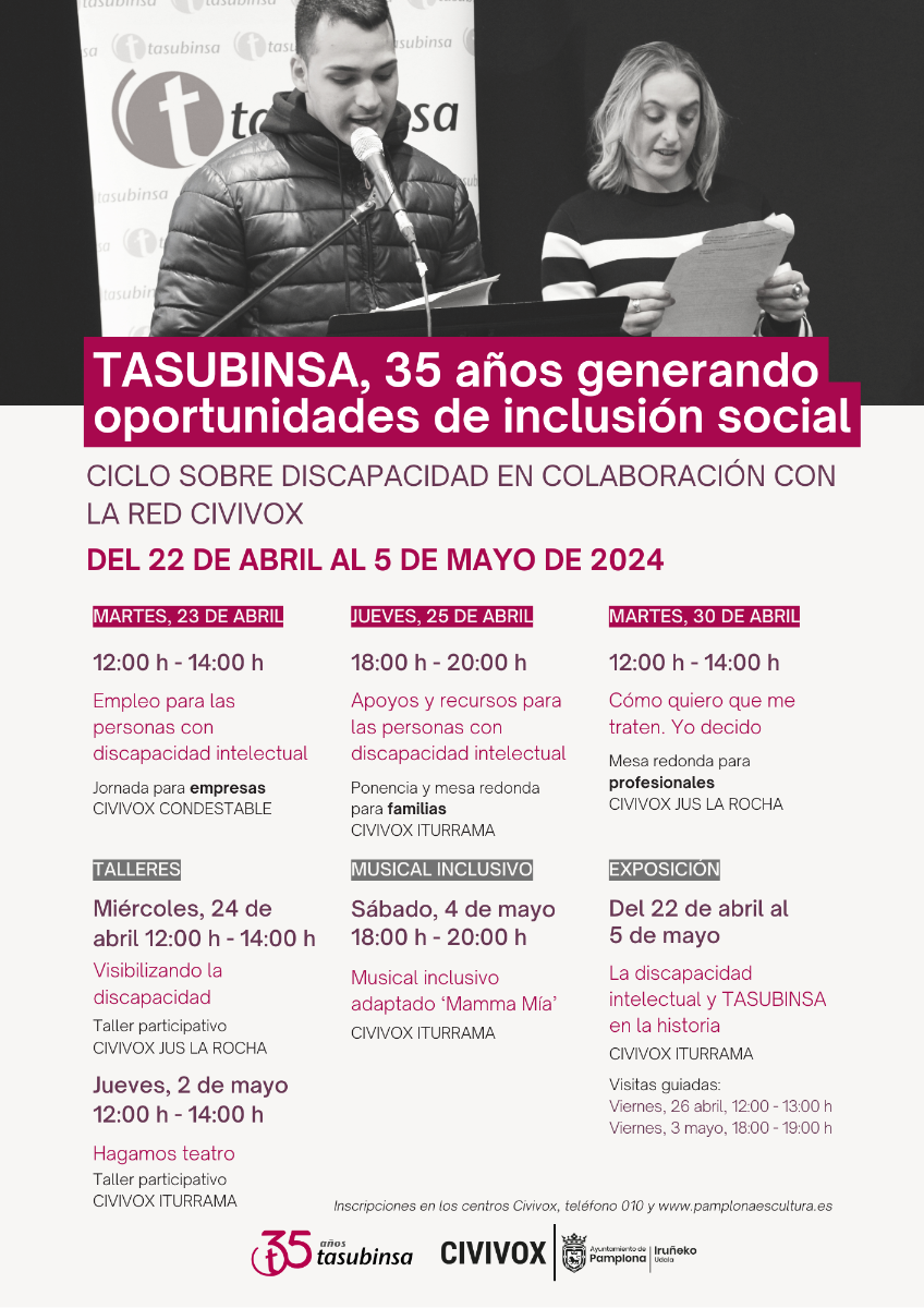 Cartek del Programa de los actos de TASUBINSA por sus 35 años