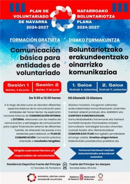 Formación 'Comunicación básica para entidades de voluntariado' - NAVARRA + VOLUNTARIA