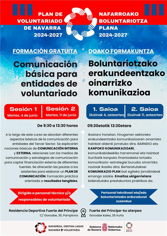 Cartel de formación 'Comunicación básica para entidades de voluntariado'