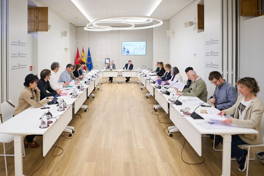 Reunión del Consejo Navarro de Accesibilidad, celebrada en el Palacio de Navarra.