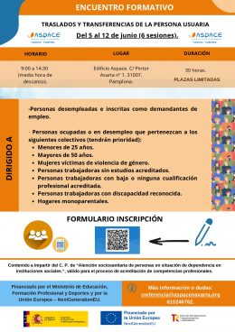 Formación 'Traslados y transferencias de la persona usuaria' - ASPACE NAVARRA