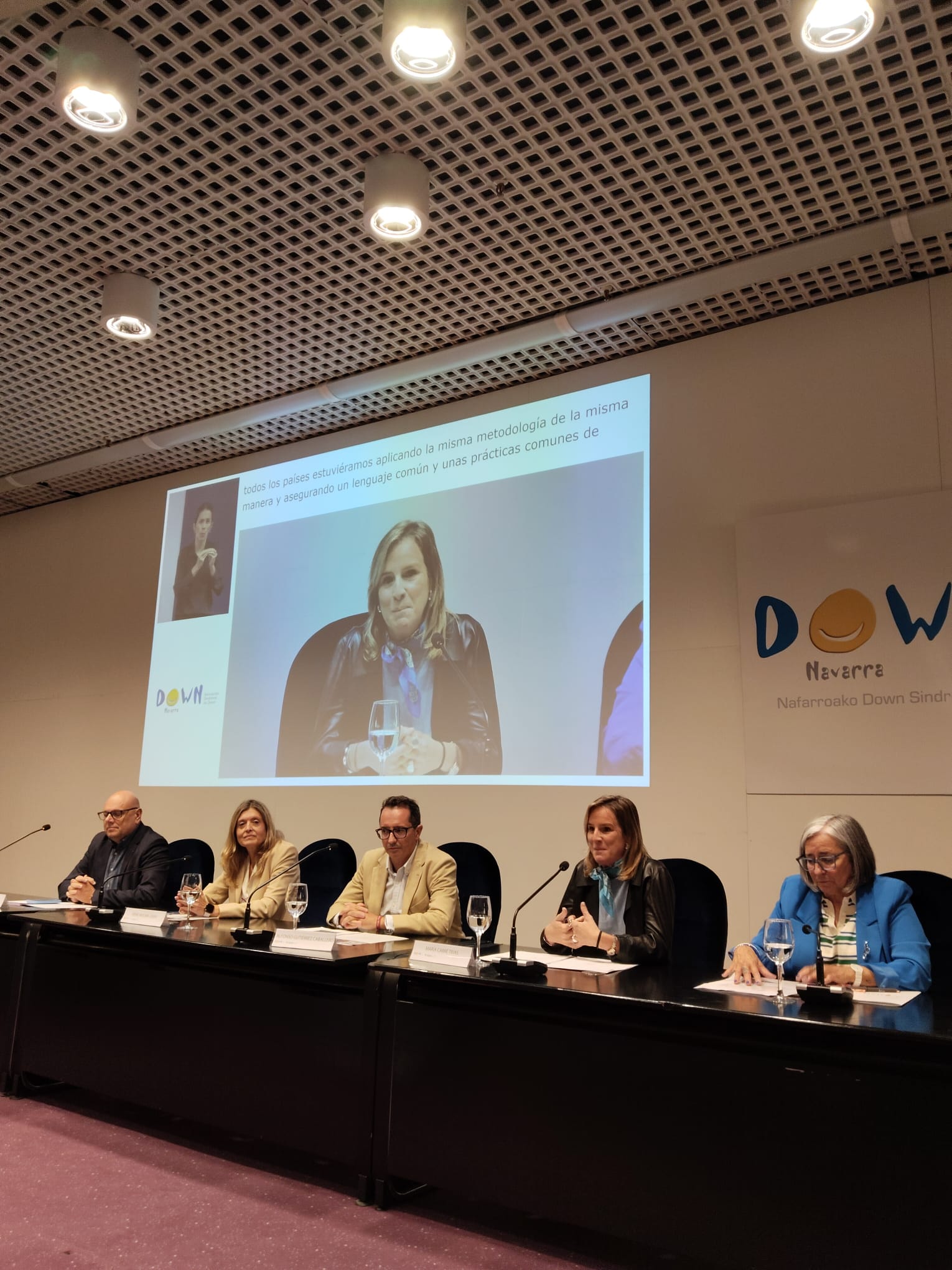 mesa con ponentes en la jornada de Down Navarra.