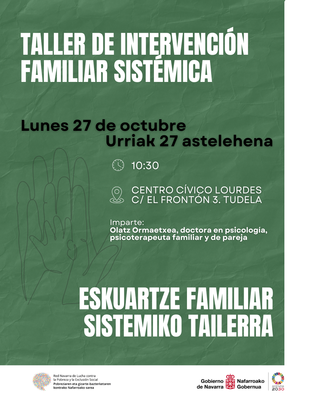 Cartel del Taller de intervención familias sistémica