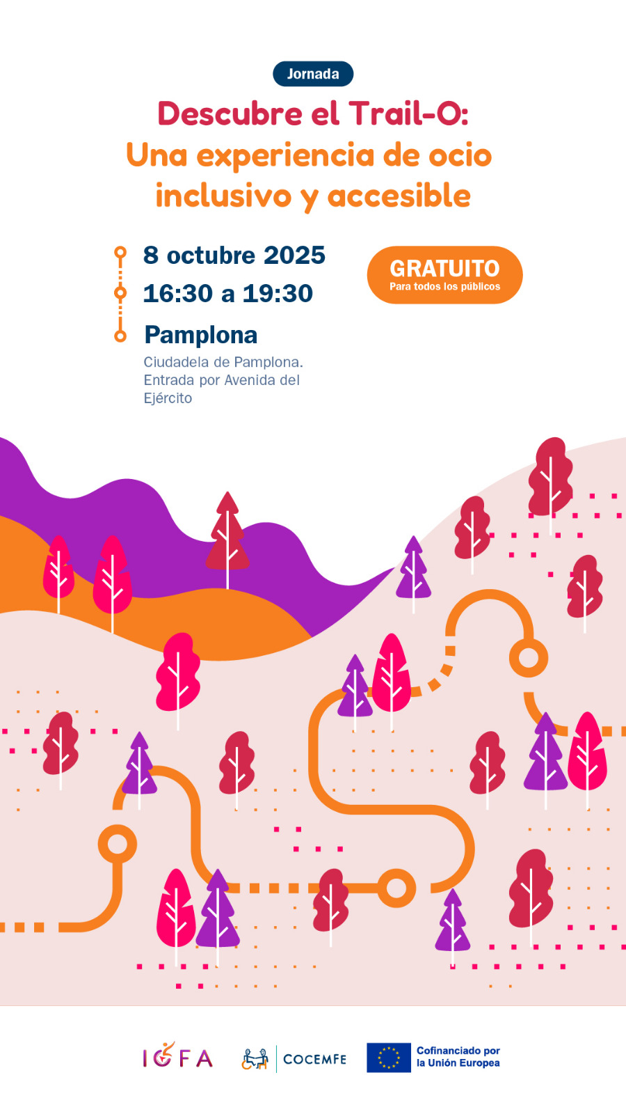 cartel jornada O trail de COCEMFE Navarra