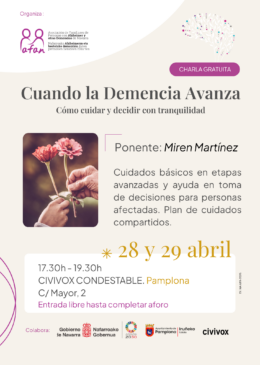 Charla 'Cuando la demencia avanza. Cómo cuidar y decidir con tranquilidad' - AFAN