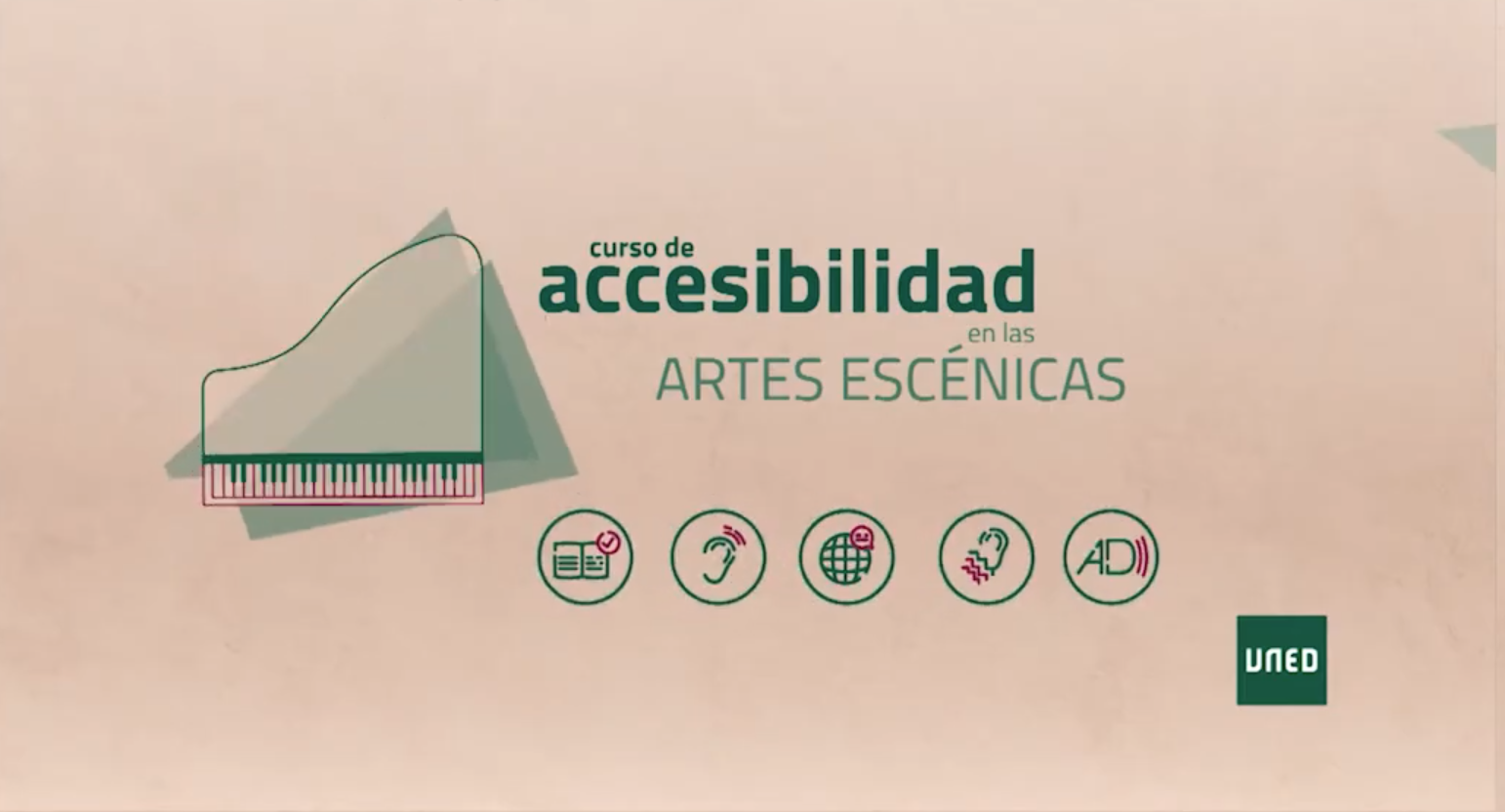 portada del curso con el titulo curso accesibilidad artes escénicas